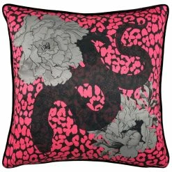 Furn. Serpentine Animal Print Feather Filled Cushion - Multicolour