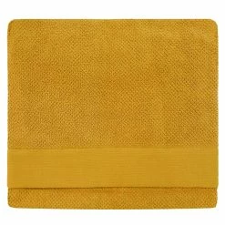 Furn. Textured Weave Bath Sheet - Yellow