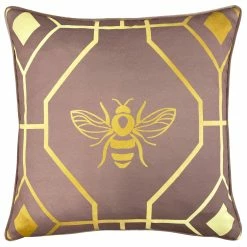 Furn. Bee Deco Geometric Feather Filled Cushion - Blush