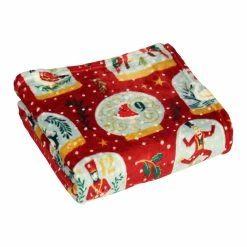 Furn. Twelve Days of Christmas Throw - Red