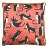Furn. Kitta Geo Cats Feather Filled Cushion - Pink