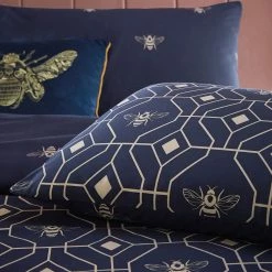 Furn. Bee Deco Geometric Duvet Cover Set - Navy -Cheap furn Store 720c685667744091ad8b664c82afe270