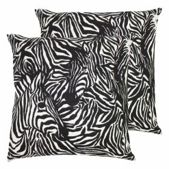 Furn. Hidden Zebra Cushions (Twin Pack) - Black