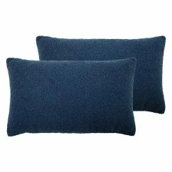 Furn. Malham Shearling Fleece Cushions (Twin Pack) - Blue