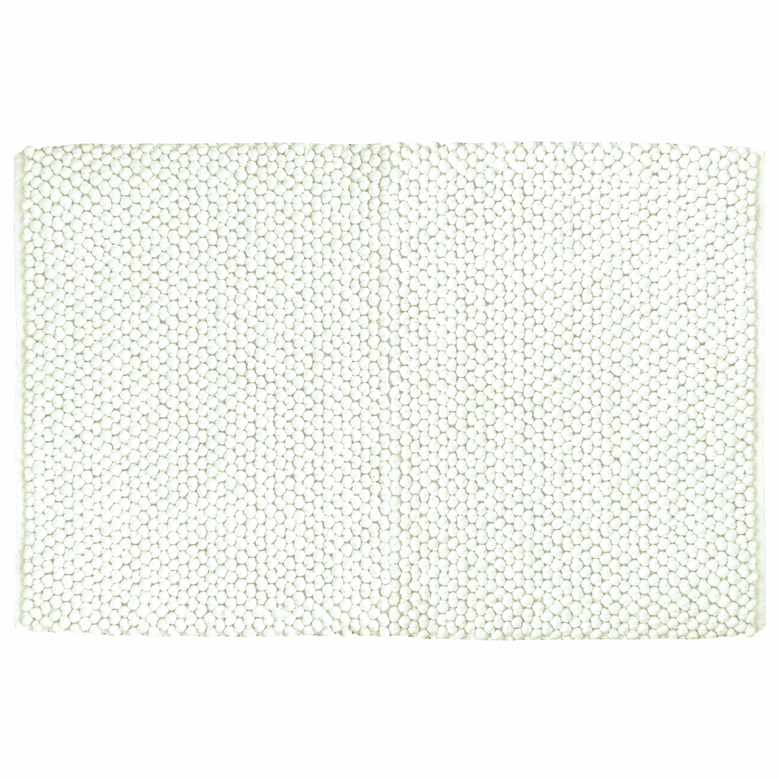 Furn. Bobble Woven Cotton Non-Slip Bath Mat - Ivory 1 Furn. Bobble Woven Cotton Non-Slip Bath Mat - Ivory