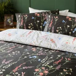 Furn. Floral Trail Reversible Duvet Cover Set - Black -Cheap furn Store 793521fdd49342448aca2f2bf9e13cc8
