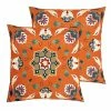 Furn. Folk Flora Outdoor Cushions (Twin Pack) - Orange