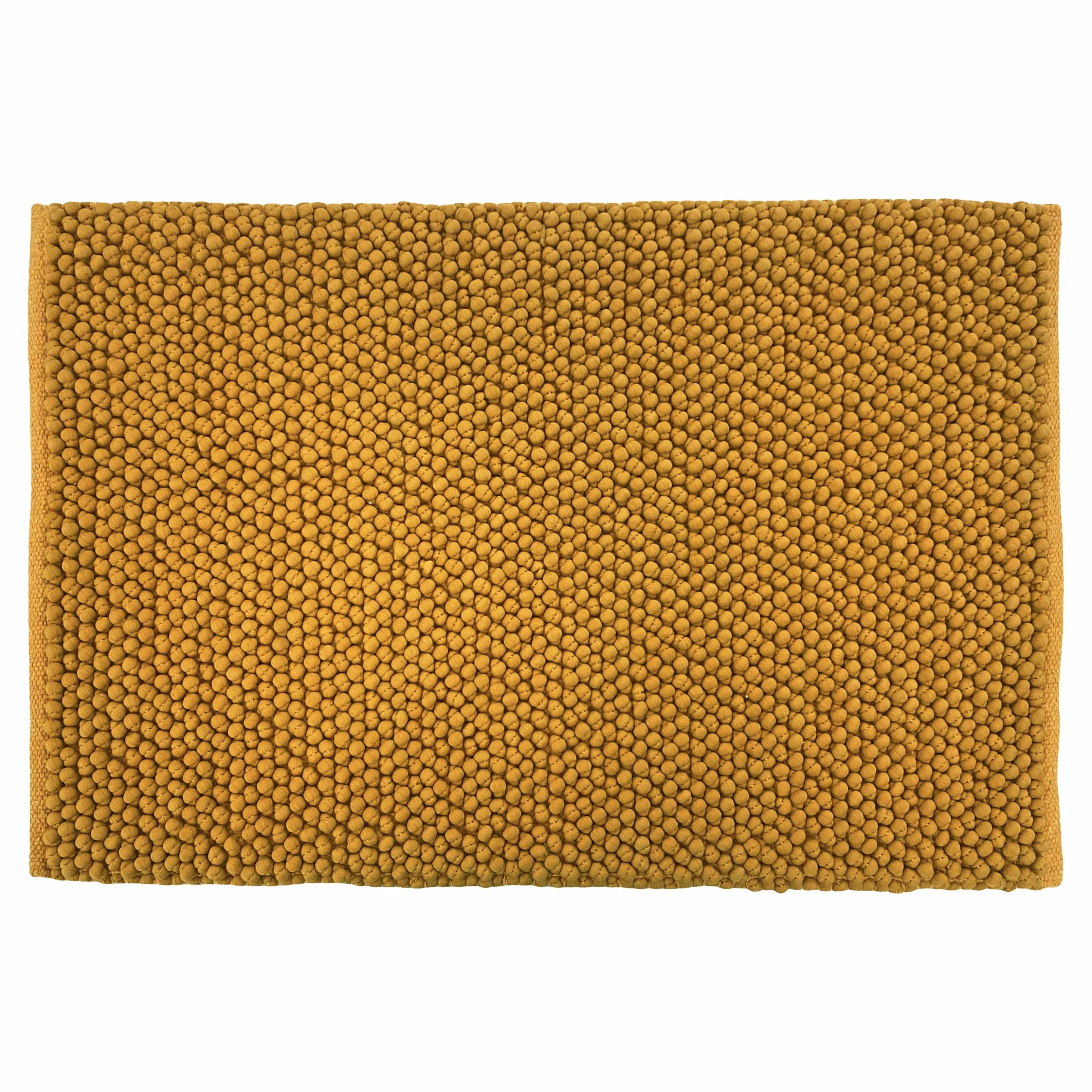 Furn. Bobble Woven Cotton Non-Slip Bath Mat - Yellow 1 Furn. Bobble Woven Cotton Non-Slip Bath Mat - Yellow