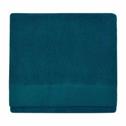 Furn. Textured Weave Bath Towel - Blue