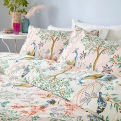 Furn. Birds of Paradise Reversible Duvet Cover Set - Blush -Cheap furn Store 7e87537ba3cd4e66b0dd0392197c14f8