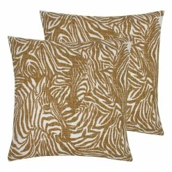 Furn. Hidden Zebra Cushions (Twin Pack) - Brown