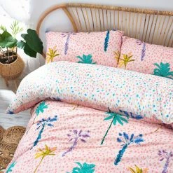 Furn. Palmtropolis Tropical Reversible Duvet Cover Set - Pink -Cheap furn Store 8088173bdf944db590ad4c1d0c00f193