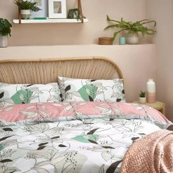 Furn. Caliko Climbing Vine Botanical Reversible Duvet Cover Set - Blush -Cheap furn Store 82f2aa311e9442feb2ca26f3738a36d6