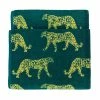 Furn. Leopard Animal Jacquard Bath Towel - Teal
