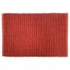 Furn. Bobble Woven Cotton Non-Slip Bath Mat - Red