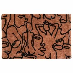 Furn. Everybody Abstract Cotton Tufted Non-Slip Bath Mat - Brown