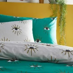 Furn. Theia Mystical Eyes Reversible Duvet Cover Set - Green -Cheap furn Store 8916ce89801247ae8df80be73c3f9f97 1