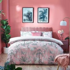 Furn. Colony Palm Tropical Reversible Duvet Cover Set - Pink -Cheap furn Store 8969b28383964ac9859bf829cb1eff78