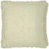 Furn. Korin Fringed Feather Filled Cushion - Cream