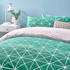Furn. Spectrum Geometric Reversible Duvet Cover Set - Blush -Cheap furn Store 8e37bbc47a9143f3bbec6043d814dcf1