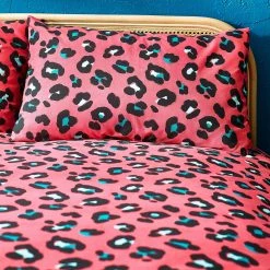 Furn. Leopard Animal Print Reversible Duvet Cover Set - Teal -Cheap furn Store 9612d362ff8c45a7b0a00fd411b0c171
