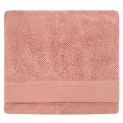 Furn. Textured Weave Bath Sheet - Blush