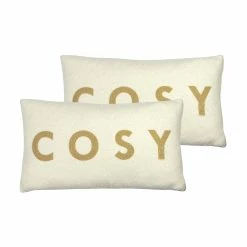 Furn. Shearling Cushions (Twin Pack) - Cream