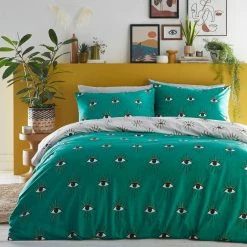 Furn. Theia Abstract Eye Duvet Cover Set - Green -Cheap furn Store 9f01024df88b47b9af7dbe786f4723b7