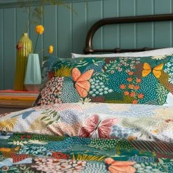 Furn. Forage Floral Reversible Duvet Cover Set - Teal -Cheap furn Store 9fa216c7162f4240b0818f4956ce7bc9