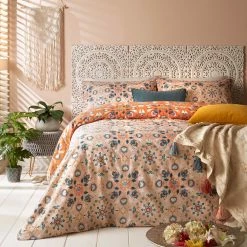 Furn. Folk Flora Duvet Cover Set - Orange -Cheap furn Store FOLKFL D01 ORG 2