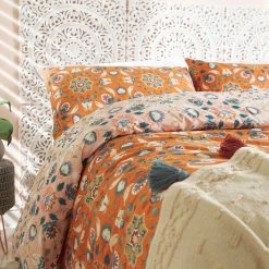 Furn. Folk Flora Duvet Cover Set - Orange -Cheap furn Store FOLKFL D01 ORG 3