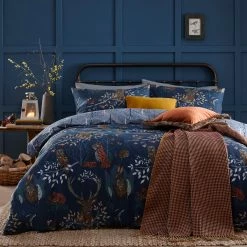 Furn. Forest Fauna Woodland Duvet Cover Set - Navy