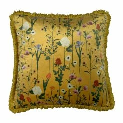 Furn. Fleura Polyester Filled Cushion - Yellow