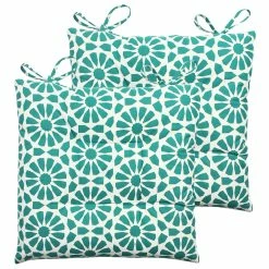 Furn. Geometric Mosaic 2 Pack Seat Pads - Teal