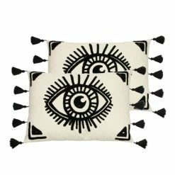 Furn. Ashram Eye Cushions (Twin Pack) - Black/White