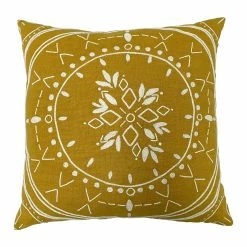 Furn. Mandala 45X45 Poly Cushion Ochre - Orange