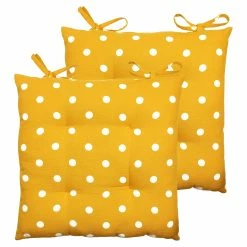 Furn. Polka 2 Pack Seat Pads - Yellow