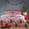 Furn. Purrfect Christmas Duvet Cover Set - Pink