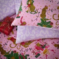 Furn. Purrfect Christmas Duvet Cover Set - Pink -Cheap furn Store PURRFC D00 PNLI 4