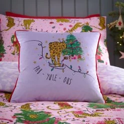 Furn. Purrfect Christmas Duvet Cover Set - Pink -Cheap furn Store PURRFC D00 PNLI 6