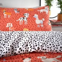 Furn. Woofers Animal Print Duvet Cover Set - Coral -Cheap furn Store WOOFERS D01 COR 4