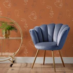 Furn. Kindred Abstract Faces Printed Wallpaper - Orange -Cheap furn Store a16fe1bc8283432b89c5ac4e2dc459ba