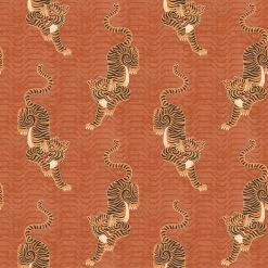 Furn. Tibetan Tiger Tribal Printed Wallpaper - Coral -Cheap furn Store a196f16e842841d68fa0abce45091c35