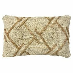 Furn. Boda Braided Jute Polyester Filled Cushion - Natural