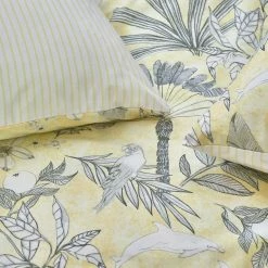 Furn. Colony Palm Tropical Reversible Duvet Cover Set - Yellow -Cheap furn Store a7a06f2b6887417b9b756512d40e5d22