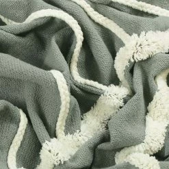 Furn. Rainbow Tuft Tasselled Throw - Grey -Cheap furn Store ab188de15a4b4500a730610e809b0564