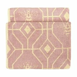 Furn. Bee Deco Geometric Jacquard Bath Towel - Blush