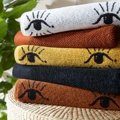 Furn. Theia Abstract Eye Jacquard Bath Towel - Ivory -Cheap furn Store ae8a25b78b25468b929d326488bf3bfa