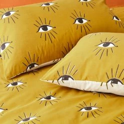 Furn. Theia Abstract Reversible Duvet Cover Set - Yellow -Cheap furn Store af0744023a7c48c39eb219688483c77d