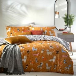 Furn. Woofers Animal Print Duvet Cover Set - Yellow